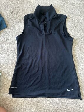 Nike Black Sleeveless Dri-FIT Golf Polo Tank Top